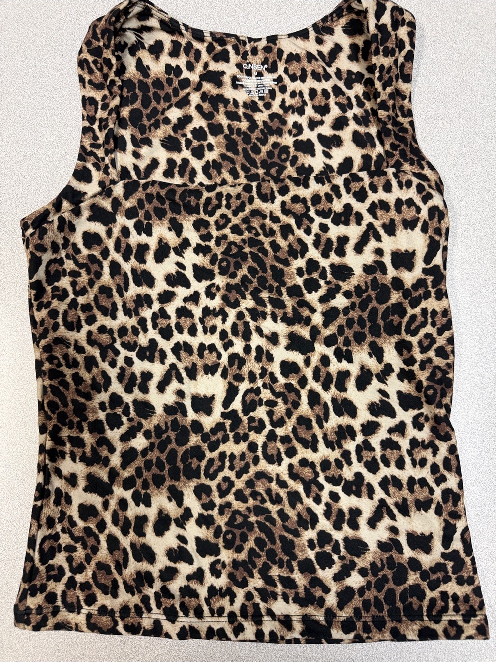 Leopard Print Tank Top - Neutral Brown